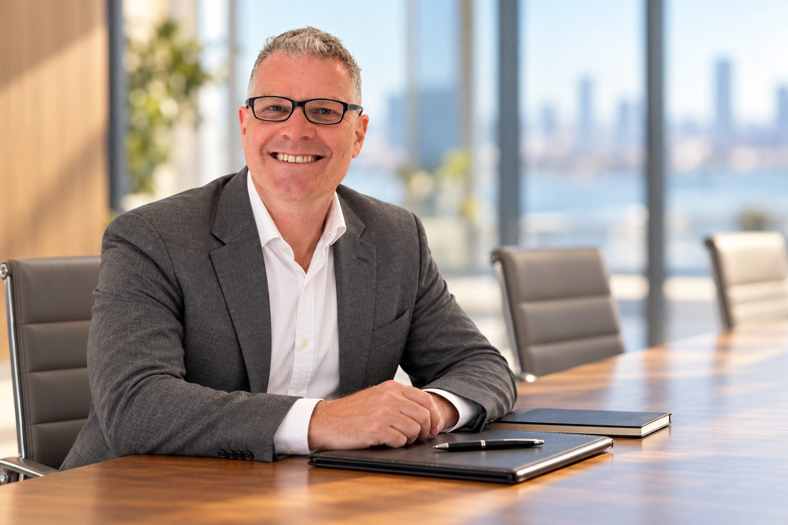 Tony Sinclair seated at a boardroom table